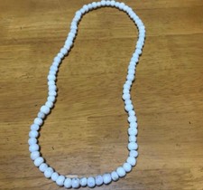 Okayama Bizen-yaki White Necklace 60mm Rare Handmade Ceramic Jewelry Used From J