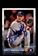 Signed Baseball Card Auto Brett Oberholtzer 2015 Topps #673 Houston Astros