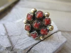 Vintage Hand Crafted Native American Red Coral STERLING SILVER RING Sz 7