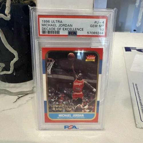 1996 Fleer Ultra Michael Jordan Decade of Excellence U-4 Chicago Bulls PSA 10