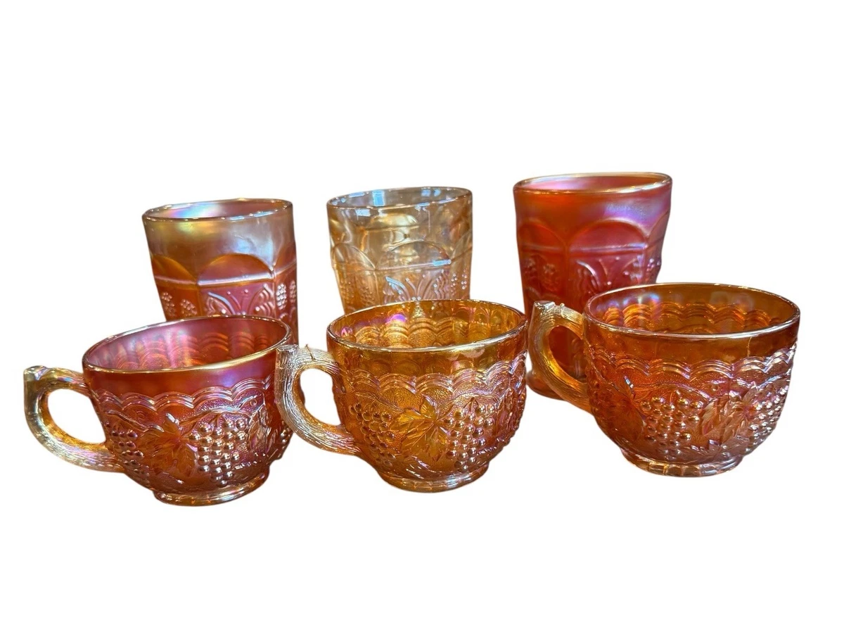 Carnival Glass Punch Cups In Vintage Imperial Carnival Glass for