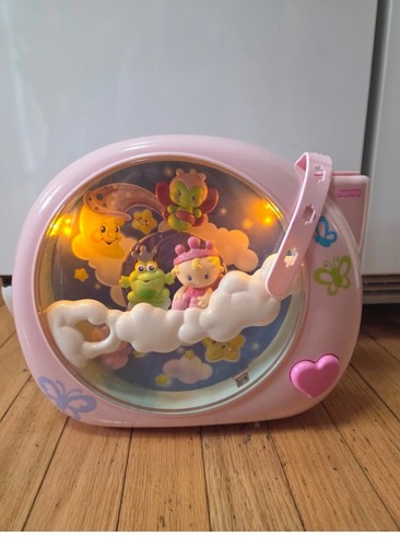 VTG Fisher Price Perfectly Pink Dream Land Crib Soother Projector Music Lights✨