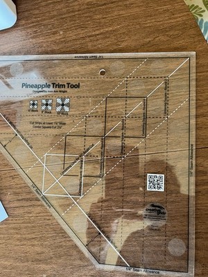 Creative Grids Pineapple Trim Tool Ruler Sewing and Quilting Template CGRJAW3
