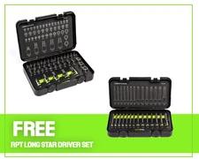 GripEdge MST45S 45pc Master RPT Star Driver Set + Free 14pc RPT Long Star Set