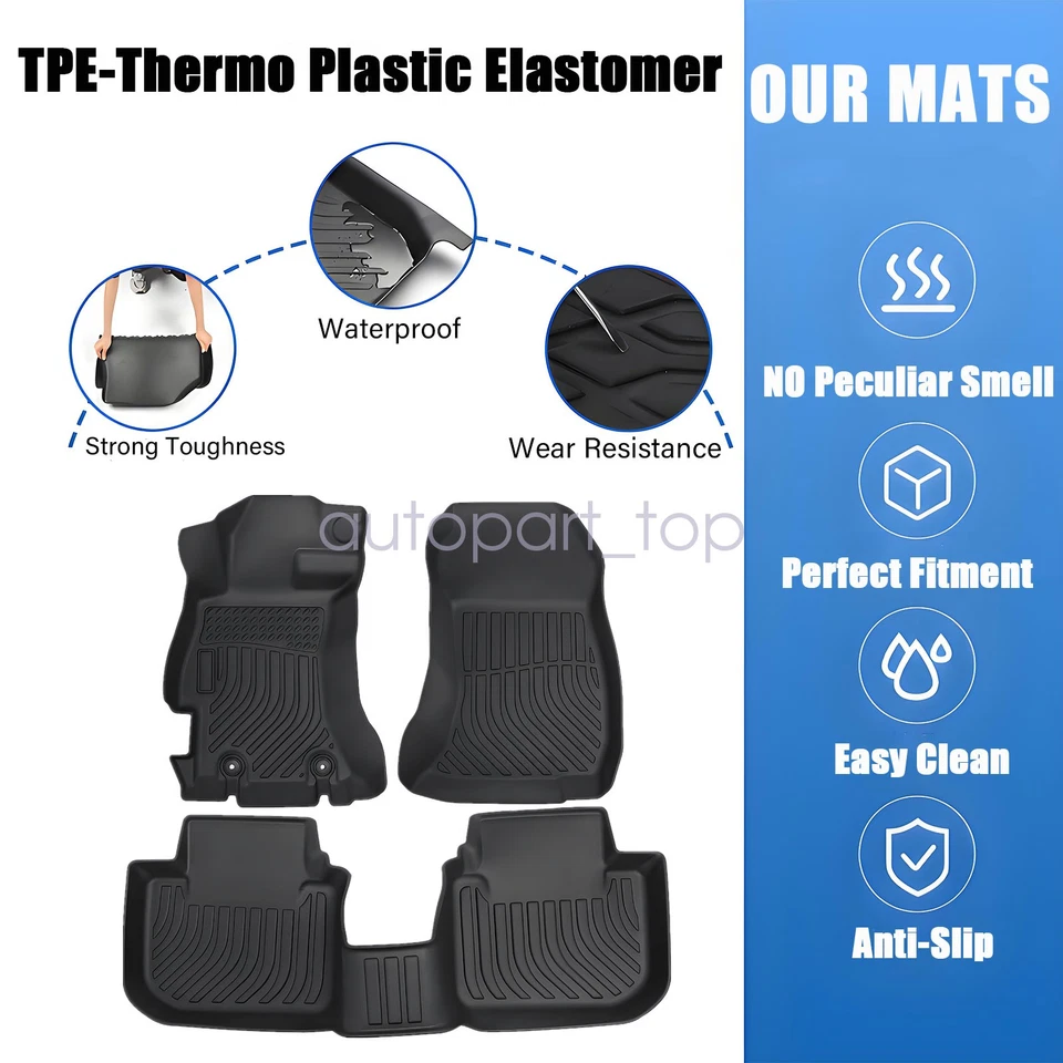 Floor Mats Liner For 2013-2017 Subaru XV Crosstrek 2012-2016 Impreza TPE 3D NEW - Imagem 3 de 4