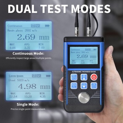 Digital LCD Ultraschall Dickenmessgerät 0,8-500mm Metall Kunststoff Glas Stahl