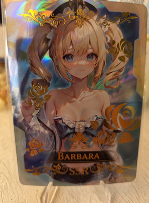 Barbara SSR genshin Impact waifu goddess story card 