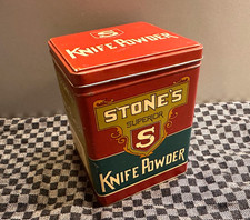 Alte Blechdose "Stone&acute;s Knife Powder" Messer-Schleif-Pulver, Puder   vintage tin