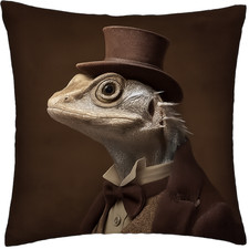 Dekokissen + Füllung Eidechse Humor 45x45cm, Kissen, Sofakissen, Echse, Reptil