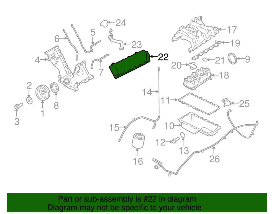 Ford E-350 Super Duty 2004-2019 original - cubierta de válvula DC2Z-6582-D Foto 2 de 4