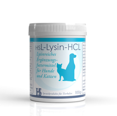 HS L-Lysin HCL 100g - Ergänzungsfuttermittel für Hunde & Katzen - Einsatz bei Ha