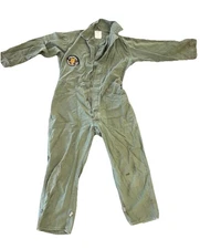 VTG Military Coveralls Mens Large Olive Green 100% Cotton Sateen type 1