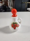 VTG Avon Miniature Strawberry Milk Glass Bud Vase Empty