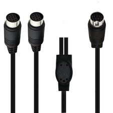 Mini DIN 10-Pin Splitter Y Cable 10 pin Audio Video S-Video Male to 2 Female