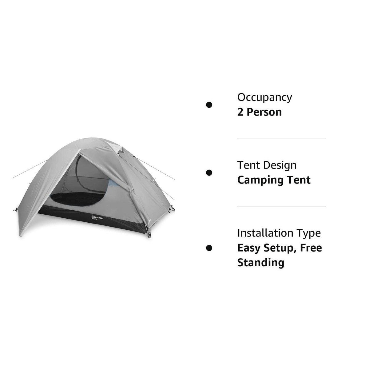 Tente Bessport 1/2 Personnes Ultra Légère 1,98 Kg – 4 Saisons, Imperméable, Ventilée, Montage Rapide, Idéale Randonnée Et Camping