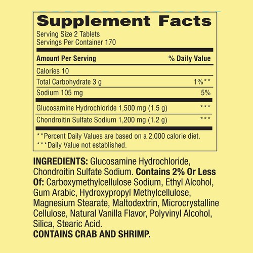 Spring Valley Triple Strength Glucosamine Chondroitin Tablets Dietary ,340 Count - Picture 2 of 9