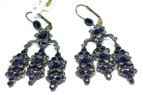 Ohrringe schöne Michal Negrin Kristalle Blumen Made in Israel - Bild 4 von 10