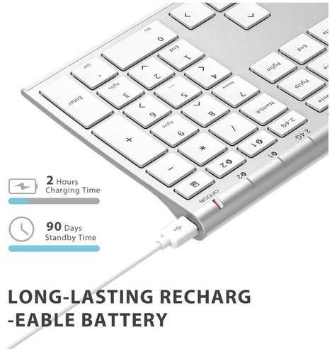 iClever Bluetooth Keyboard - 2.4G Wireless Keyboard Rechargeable Bluetooth - Picture 5 of 7