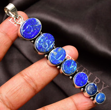 Lapis Lazuli Pendant Gemstone 925 Sterling Silver Handmade Jewelry 2.83"