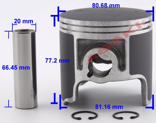 Piston Kit 61X-11635-00 + Ring 0.25 For PWC YAMAHA Wave Blaster 700 VXR Pro 700 - Picture 3 of 3