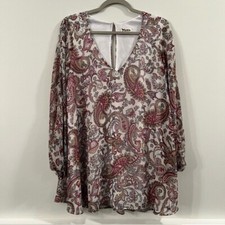 Women’s Show me Your Mumu pink paisley patterned Tessia tunic mini dress size S