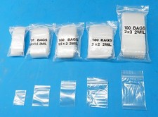 500 ASSORTED Clear 2 mil Bags 5 Sizes 100 each - 1x1 1.5x1.5 1.5x2 2x2 2x3