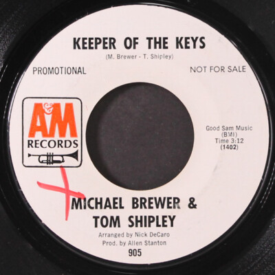 BREWER & SHIPLEY: keeper of the keys / i can't see her A&M 7'' Single 45 RPM