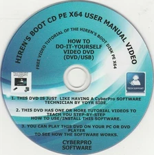 Hiren's Boot CD PE X64 User Manual Video by Cyberpro ~ CD-ROM