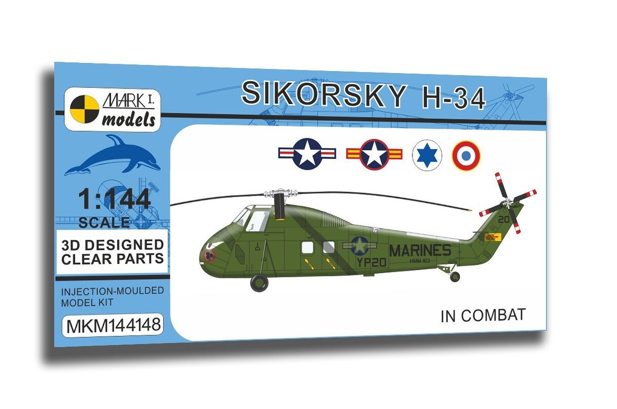 Mark I MKM144148 1/144 Sikorsky H-34 In Combat Vietnam Algeria