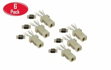 6 Pcs DB9 9-Pin Serial RS232 Male to RJ45 Female Network Ethernet Adapter Ivory