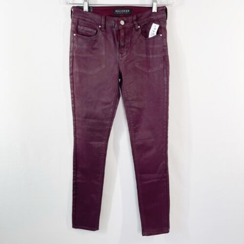 NEW Bullhead Denim Women's Low Rise Skinniest Jeans in Plum Purple Size 27