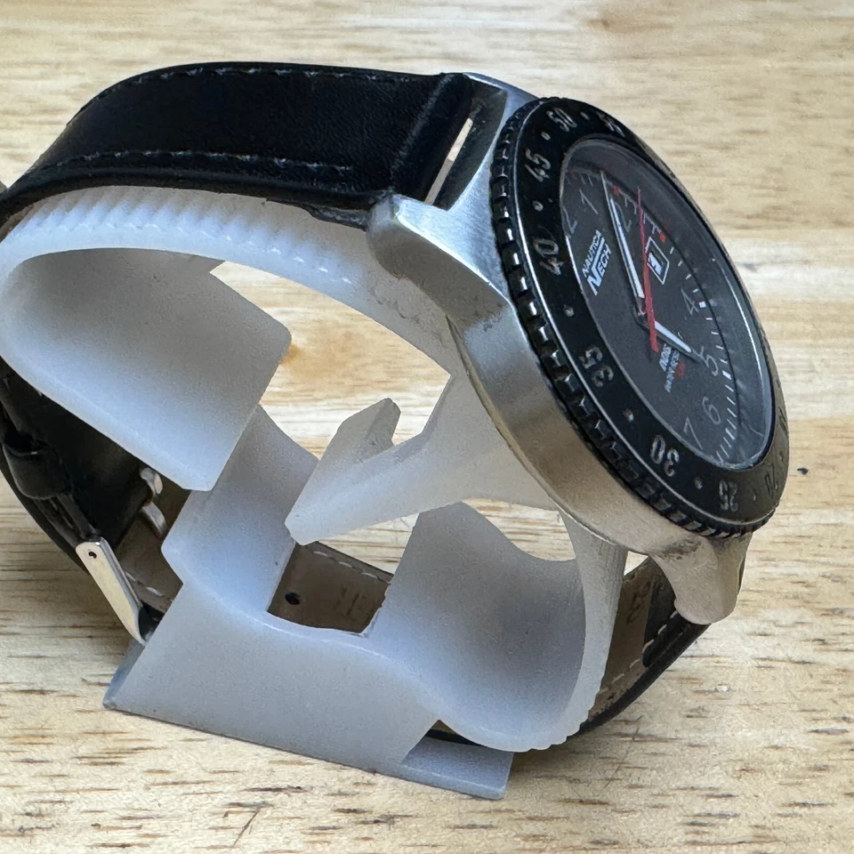 Nautica NECH Quartz Watch Men 50m Rotating Bezel Silver Steel Analog New Battery - Image 3 of 4