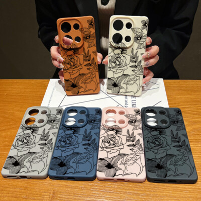 For Xiaomi Redmi Note 14 13 12 11 Pro 13T Leather Soft Flower Shockproof Cover