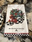 MACKENZIE-CHILDS CHRISTMAS TEA KETTLE COURTLY CHECK Dish Towel NIP