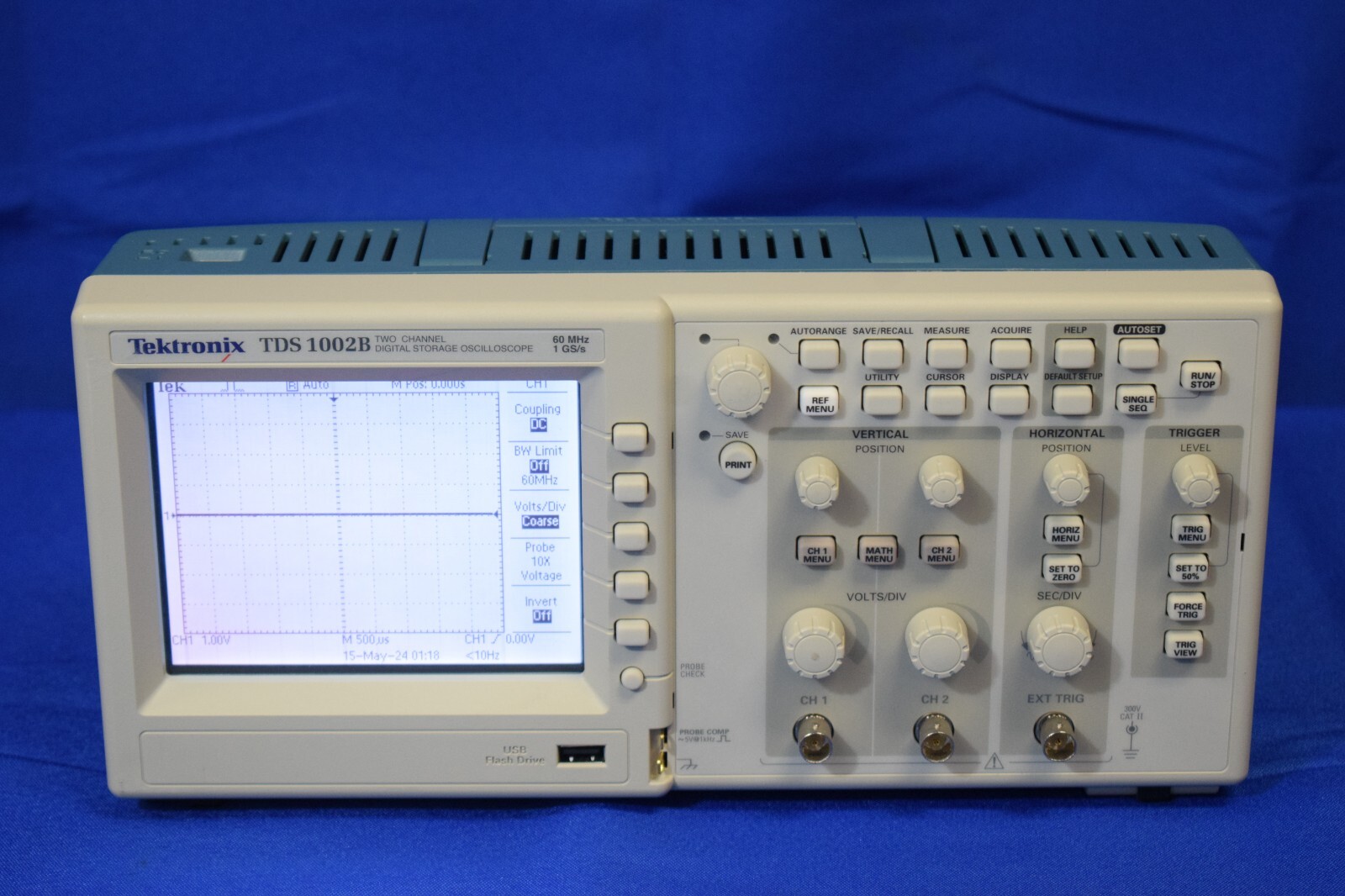 Tektronix TDS1002B 60MHz 2 Channel 1 GS/s Oscilloscope (Calibrated)