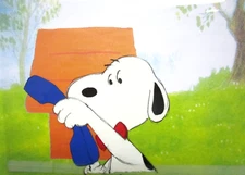 SNOOPY PEANUTS ORIGINAL ANIMATION PRODUCTION CEL dog Charles Schulz telephone