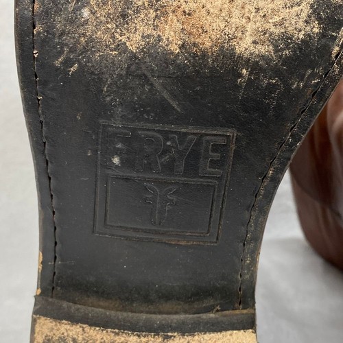 Frye Paige Short Riding Leather Ankle Boots Western Cowboy Pull On Cognac 6.5 - Picture 13 of 14