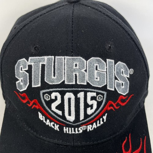 Sturgis Black Hills Rally 2015 75 años negro ajustable motociclista motocicleta gorra sombrero - Imagen 2 de 8