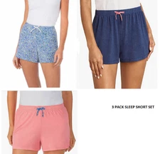 JANE & BLEECKER WOMEN'S 3 PACK SLEEP SHORT (DITSY BLUE PINK HTR BLUE MEDIUM)NWOT