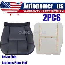 Driver Bottom Leather Black Seat Cover&Foam Cushion For Chevy Silverado 2007-14