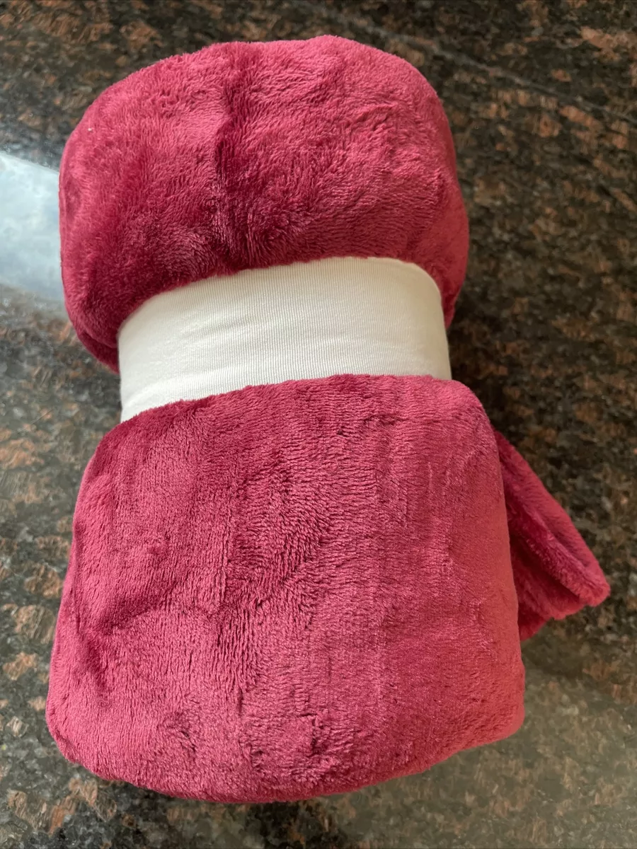 CVS Pharmacy Velvet Maroon Colored Throw Soft Luxury 50x65