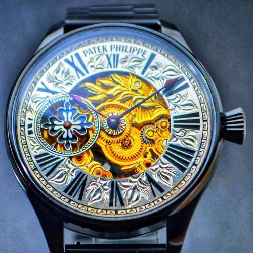 PATEK PHILIPPE 48mm Marriage Watch Antique OH Skeleton Wristwatch Excellent