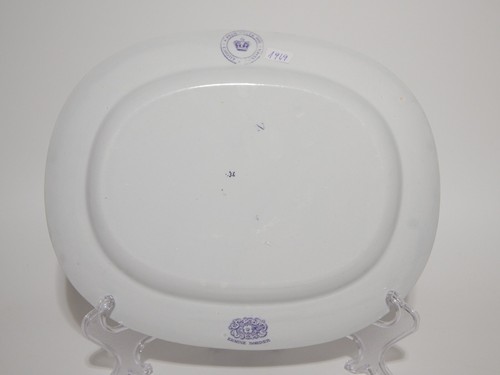 Antique Rare Staffordshire Ceramic Tray Primavesi 1860 Ermine Border Purple - Picture 5 of 7