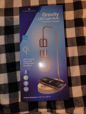 Tzumi Atmospheres Gravity LED Floating Lamp Levitating w/ wireless base charging