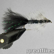 1 dozen (12) - Woolly Bugger - BLACK & GRIZZLY