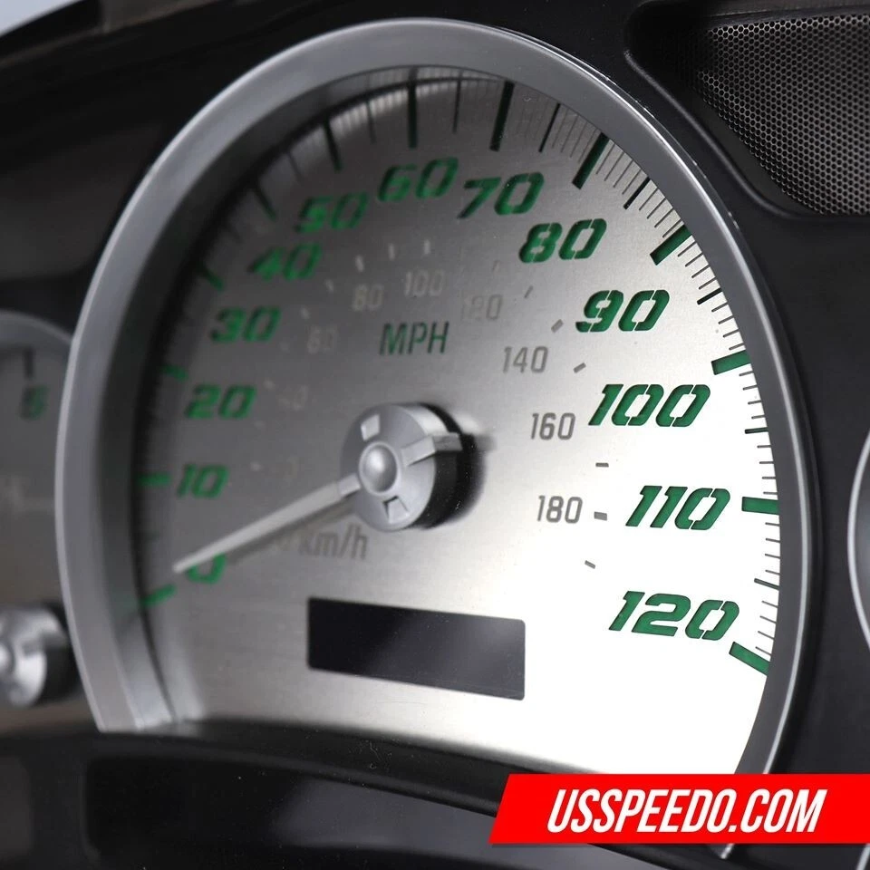 Комплект лицевой стороны датчика US Speedo из нержавеющей стали зеленый текст и соответствующие указатели GM 03-06 - Изображение 2 из 4