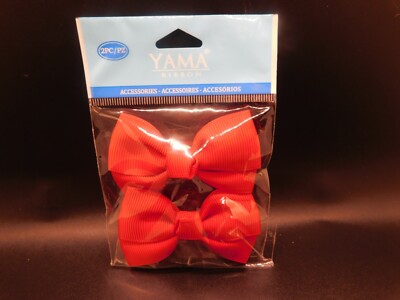 Yama Ribbon Red Grosgrain bows 2 count