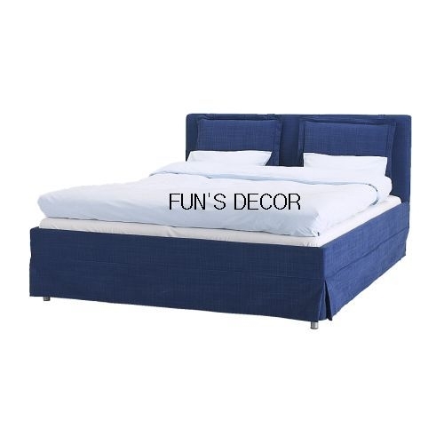 NEW IKEA MORKEDAL Bed Frame Cover Slipcover / King Size / Medium Blue - Picture 3 of 3
