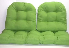 3 Pc Resort Spa Patio Wicker Cushion Set ~ Kiwi Green ~ 20 x 41.5 x 5 NEW