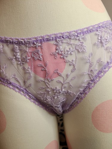 New Vintage Victoria's Secret Lavender Baby's Breath Hipster Bikini Panty Sm - Picture 2 of 9